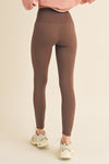 Yelete Fleece Lined High Waisted Coffee Leggings