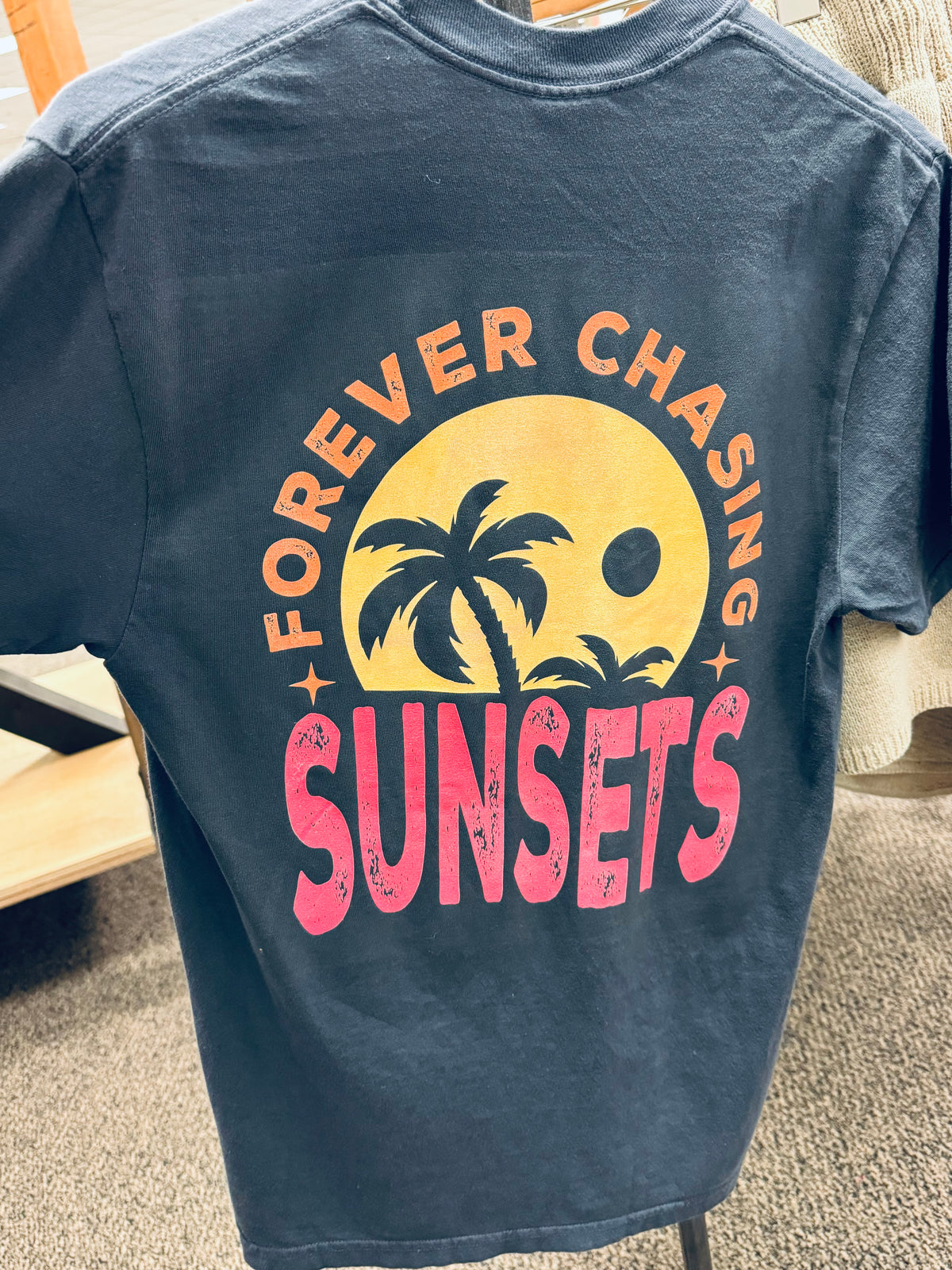 Forever Chasing Sunsets Two Sided Graphic Tee