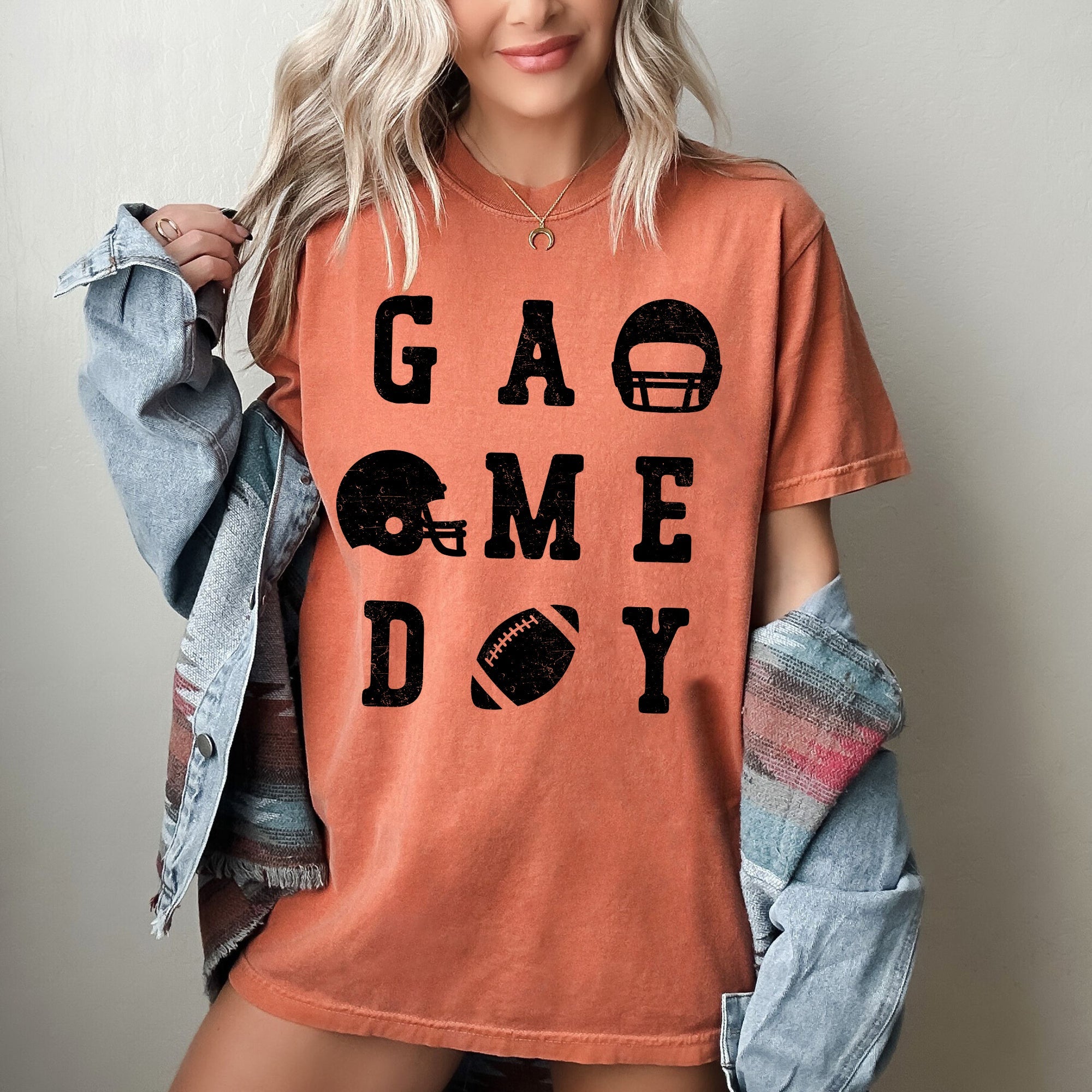 Game Day Football Comfort Colors Graphic T-Shirt