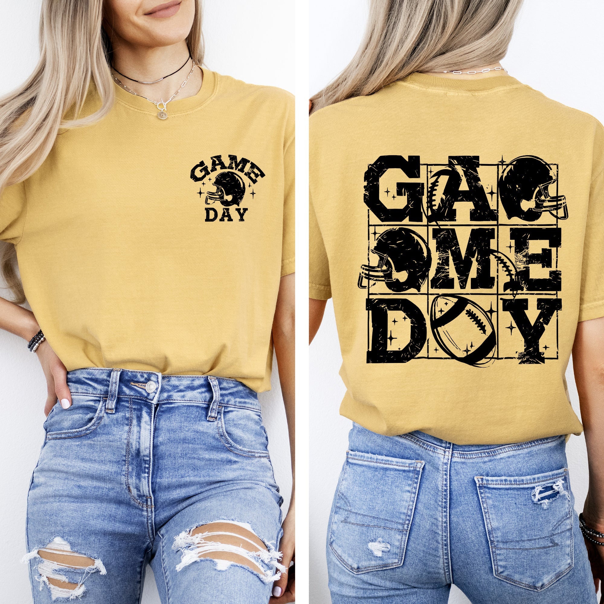 Game Day Front and Back Comfort Colors Graphic T-Shirt