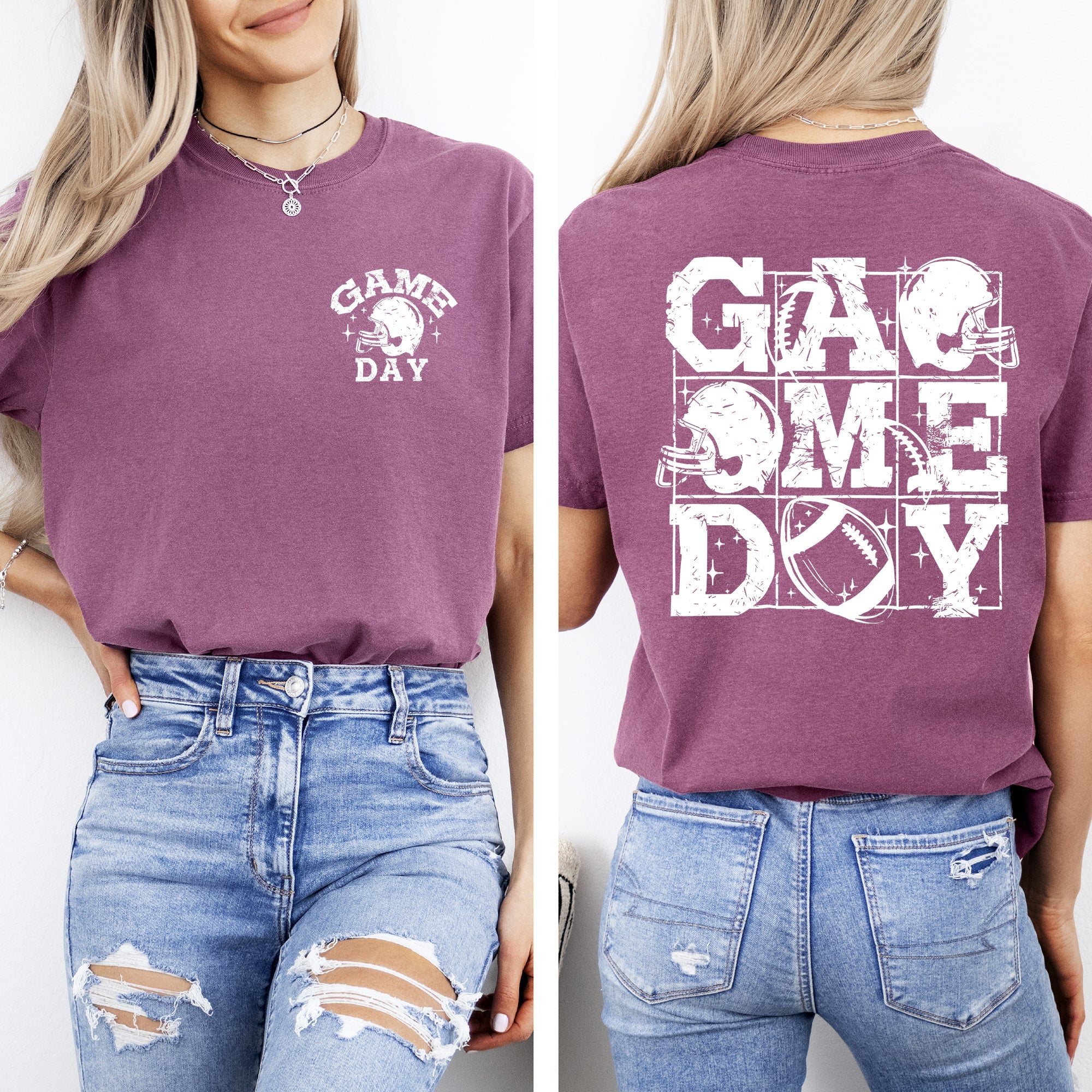 Game Day Front and Back Comfort Colors Graphic T-Shirt