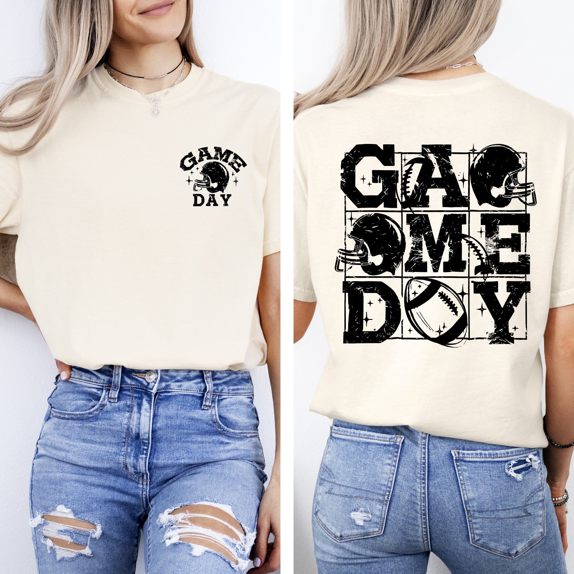 Game Day Front and Back Comfort Colors Graphic T-Shirt
