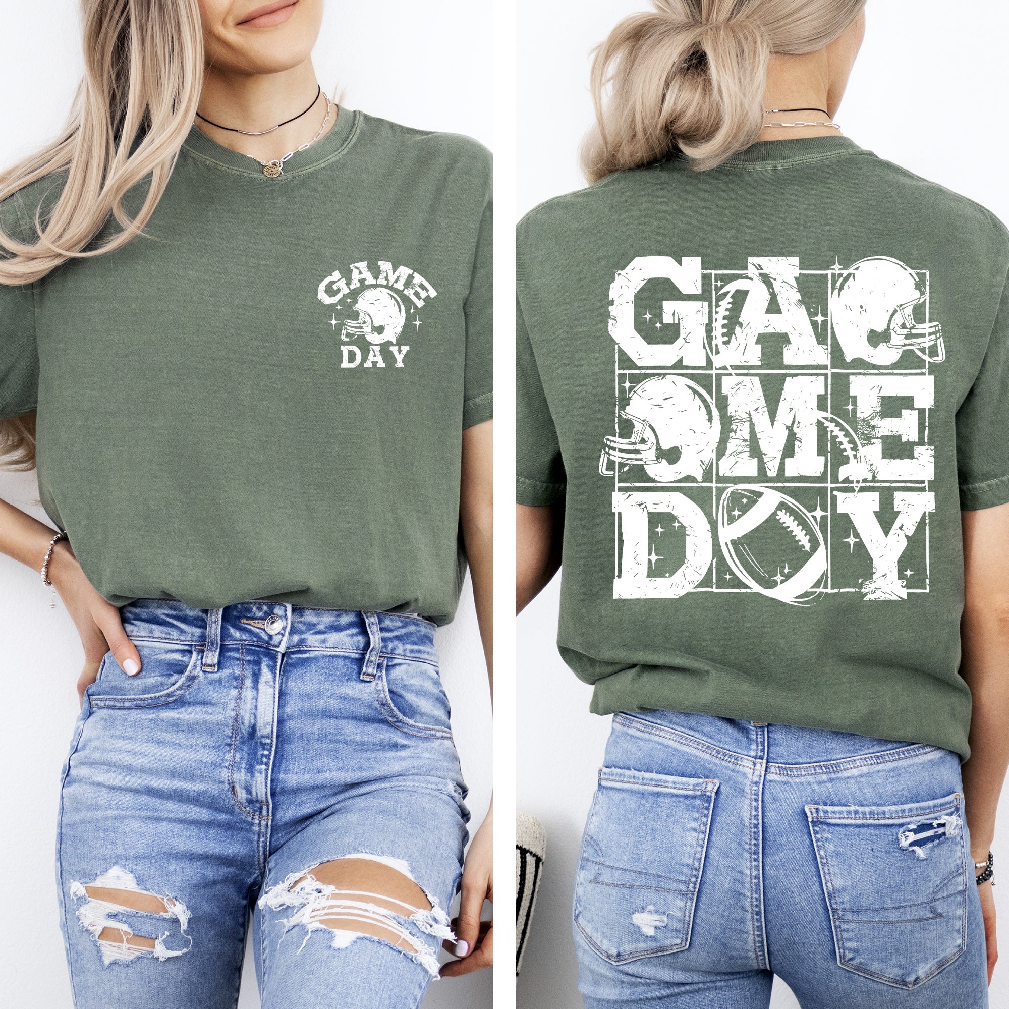 Game Day Front and Back Comfort Colors Graphic T-Shirt