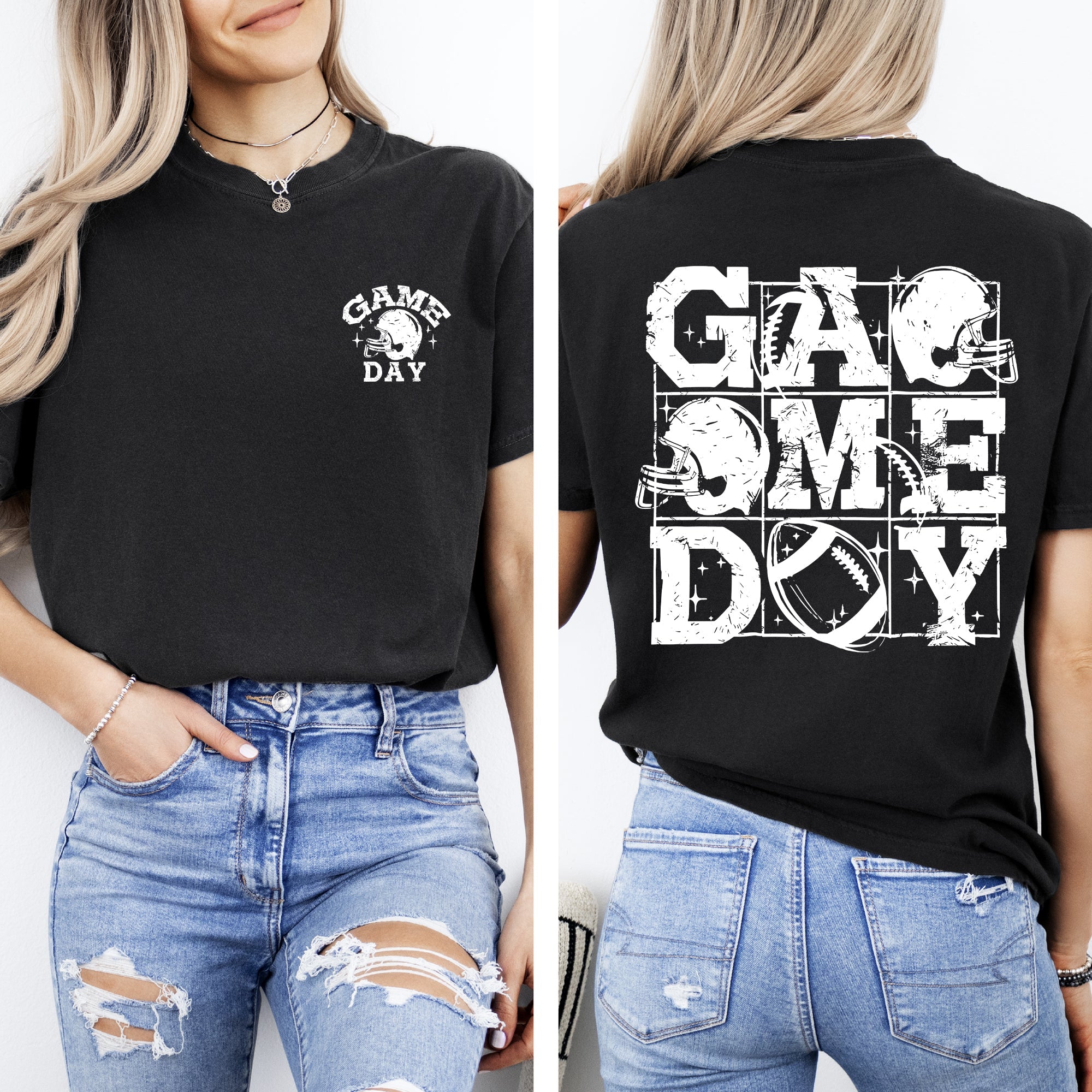 Game Day Front and Back Comfort Colors Graphic T-Shirt