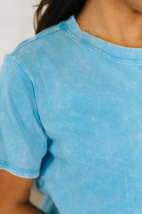 Zenana Mineral Wash Tee in Deep Sky