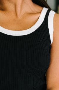 Contrast Trim Tank in Black