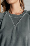 Pocketed French Terry Sweatshirt - Ash Jade