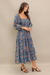 Flying Tomato Circle of Friends Printed Denim Midi Dress