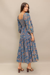 Flying Tomato Circle of Friends Printed Denim Midi Dress