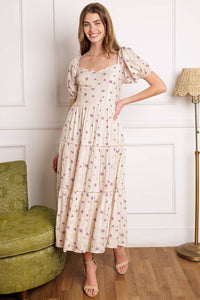 Flying Tomao Sunset Gazing Woven Midi Dress