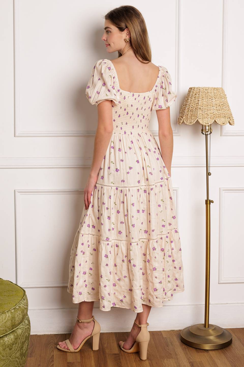 Flying Tomao Sunset Gazing Woven Midi Dress