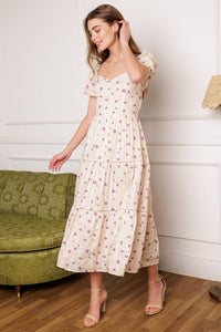 Flying Tomao Sunset Gazing Woven Midi Dress