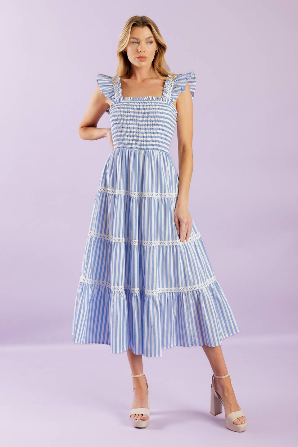 Flying Tomato In the Swing of Things Woven Midi Dress