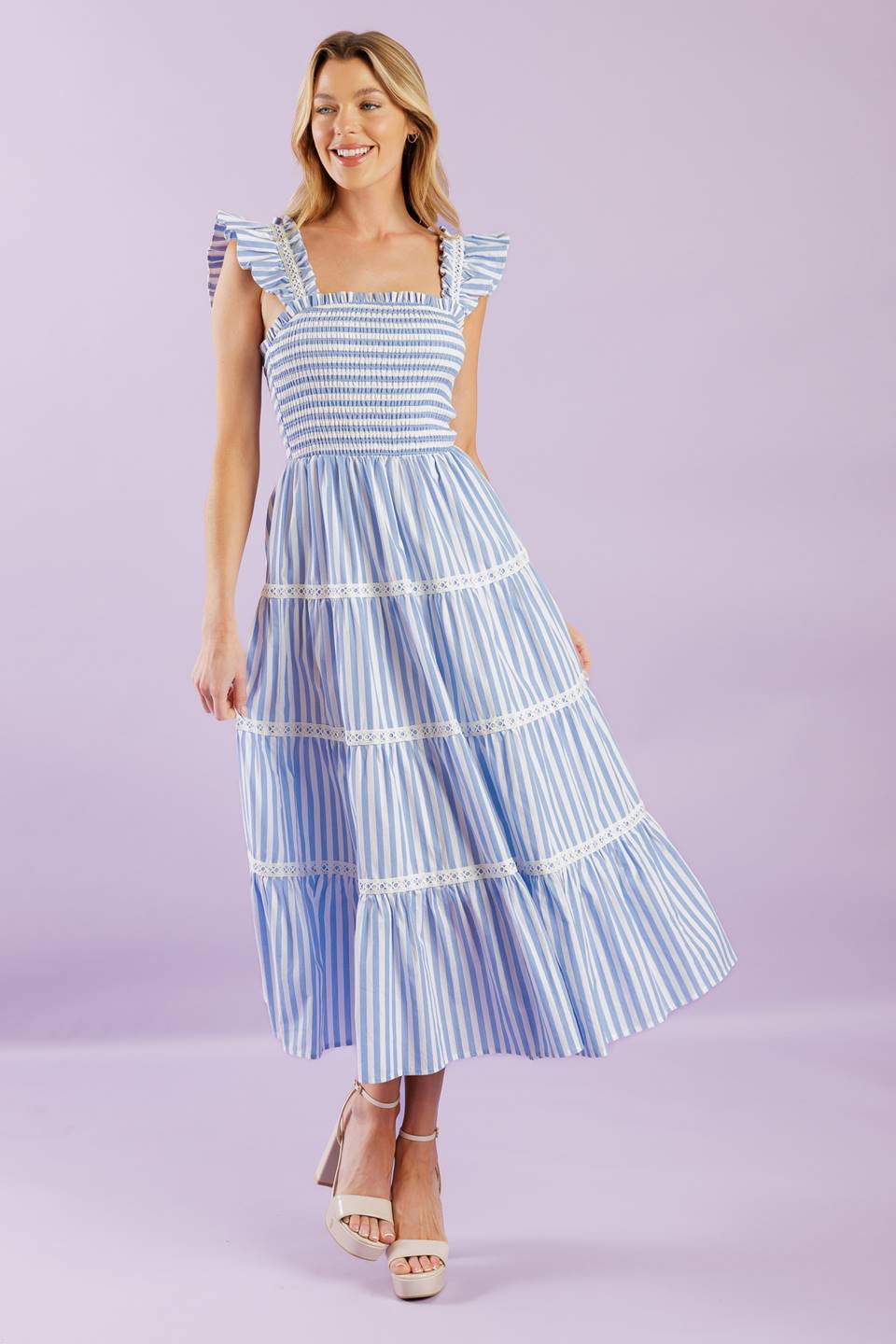 Flying Tomato In the Swing of Things Woven Midi Dress