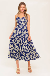 Flying Tomato Petals In The Wind Woven Midi Dress