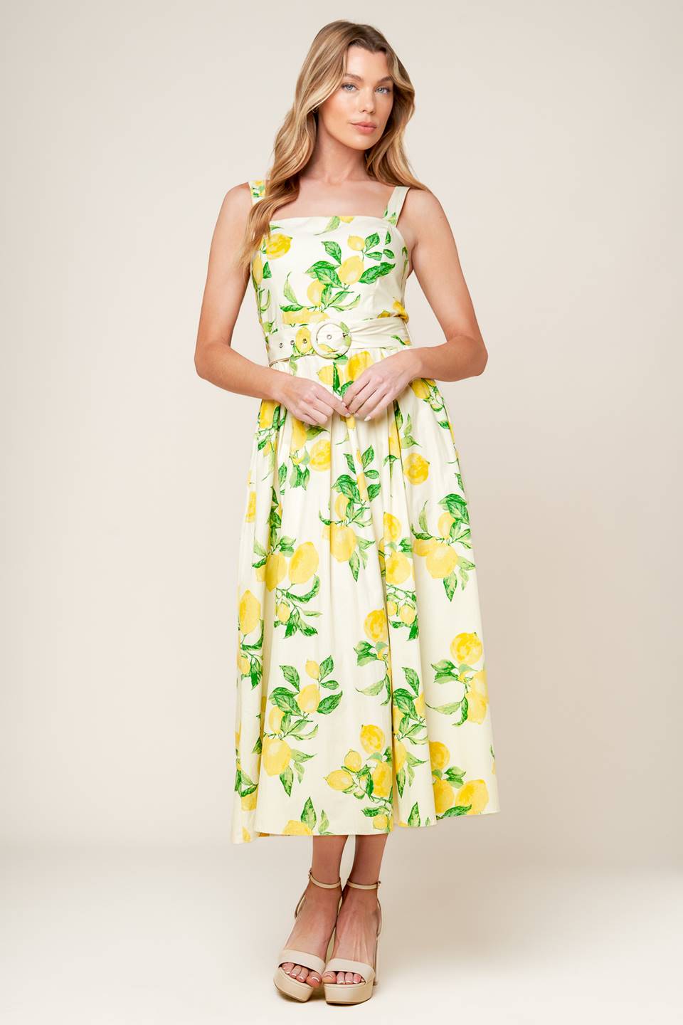 Flying Tomato Beaming Perfection Floral Woven Midi Dress 