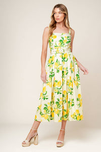 Flying Tomato Beaming Perfection Floral Woven Midi Dress 