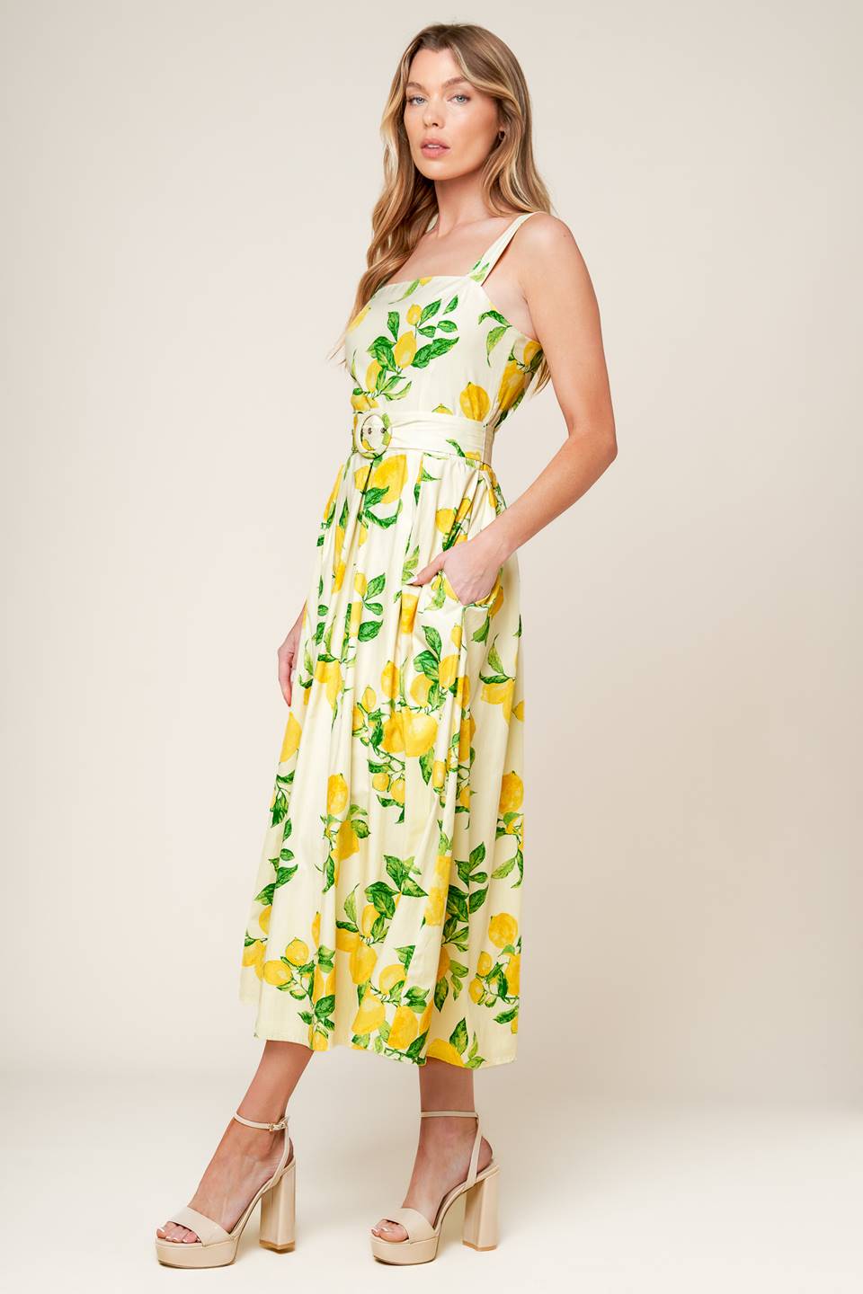 Flying Tomato Beaming Perfection Floral Woven Midi Dress 
