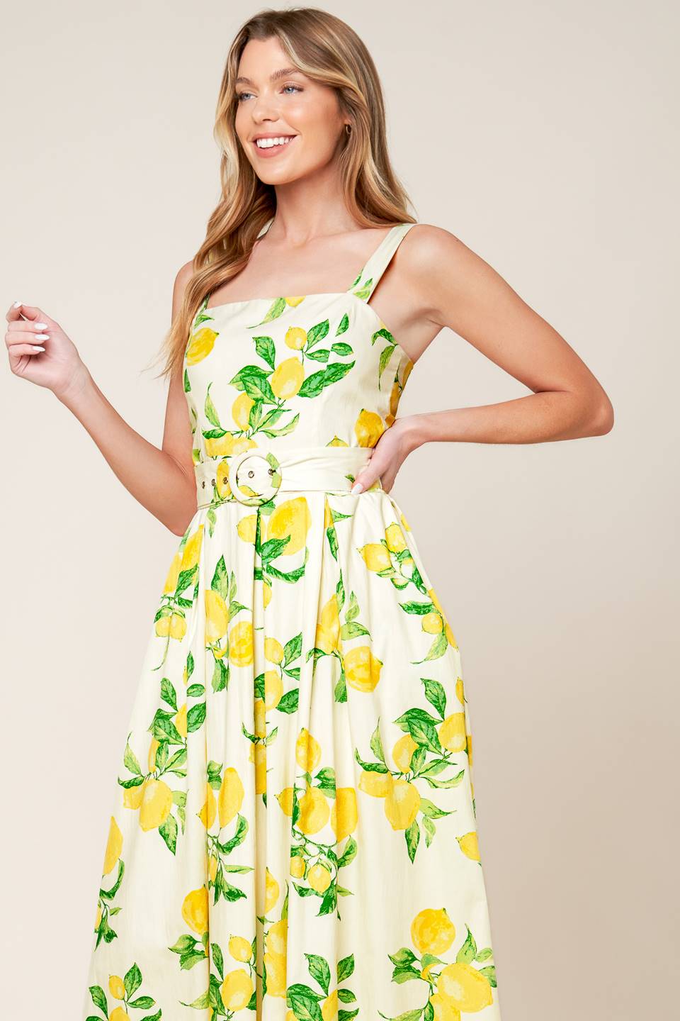 Flying Tomato Beaming Perfection Floral Woven Midi Dress 