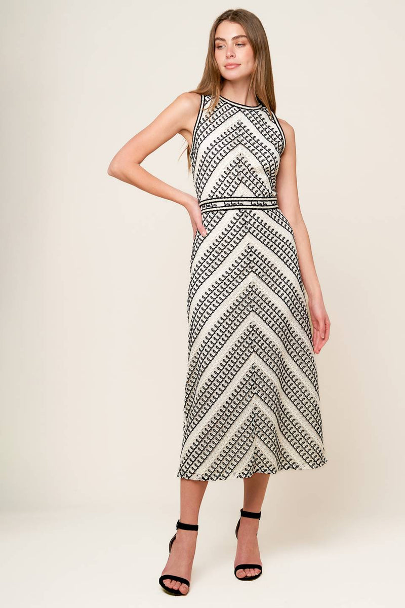 Flying Tomato Terrific Timing Crochet Midi Dress