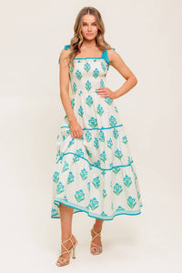 Flying Tomato Midnight Botanical Woven Midi Dress 