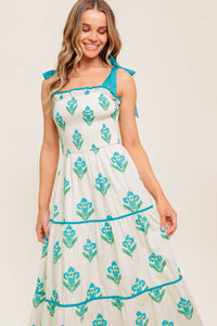 Flying Tomato Midnight Botanical Woven Midi Dress 
