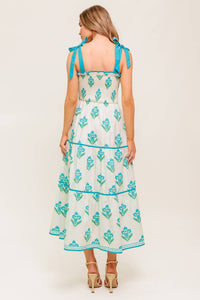 Flying Tomato Midnight Botanical Woven Midi Dress 