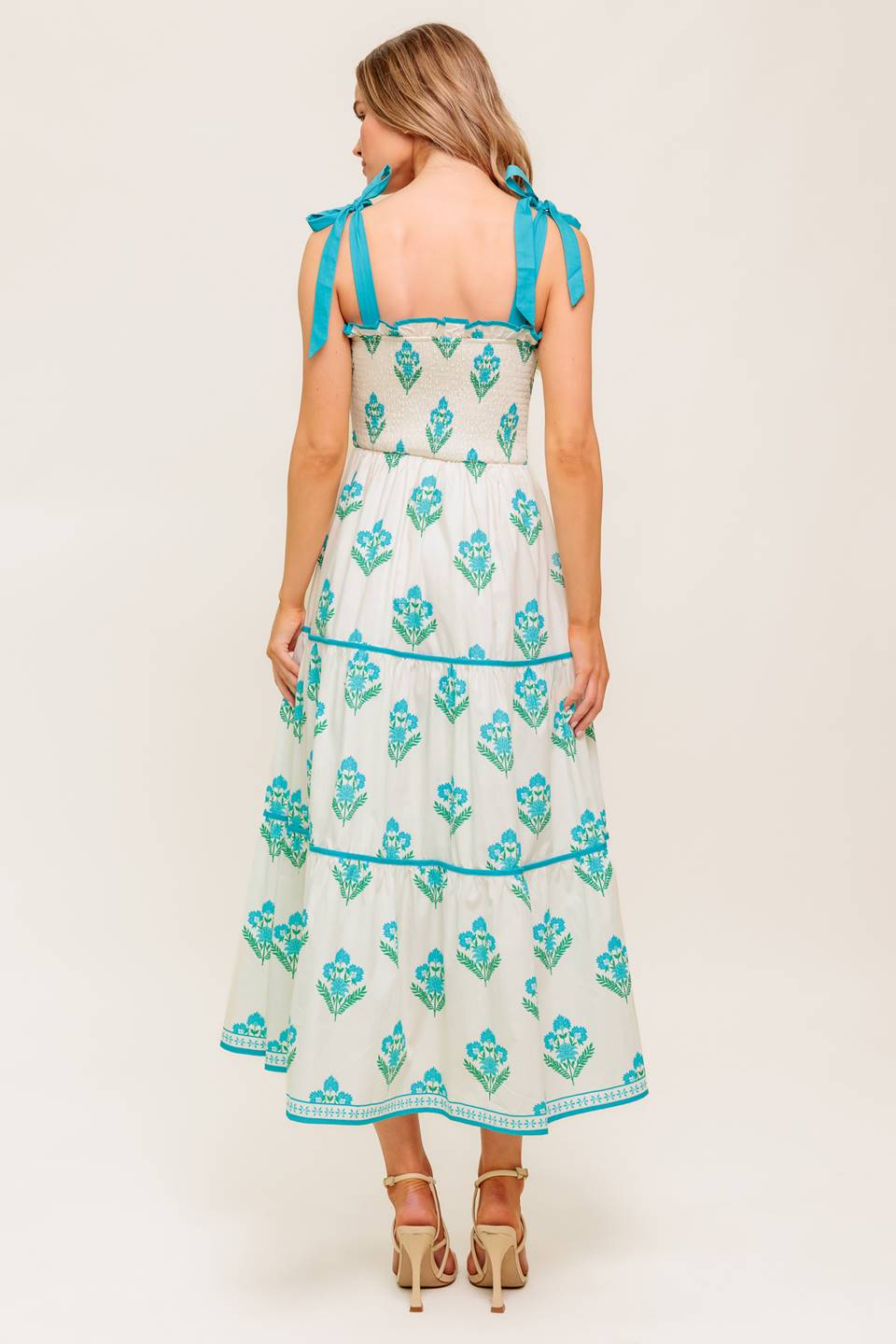 Flying Tomato Midnight Botanical Woven Midi Dress 