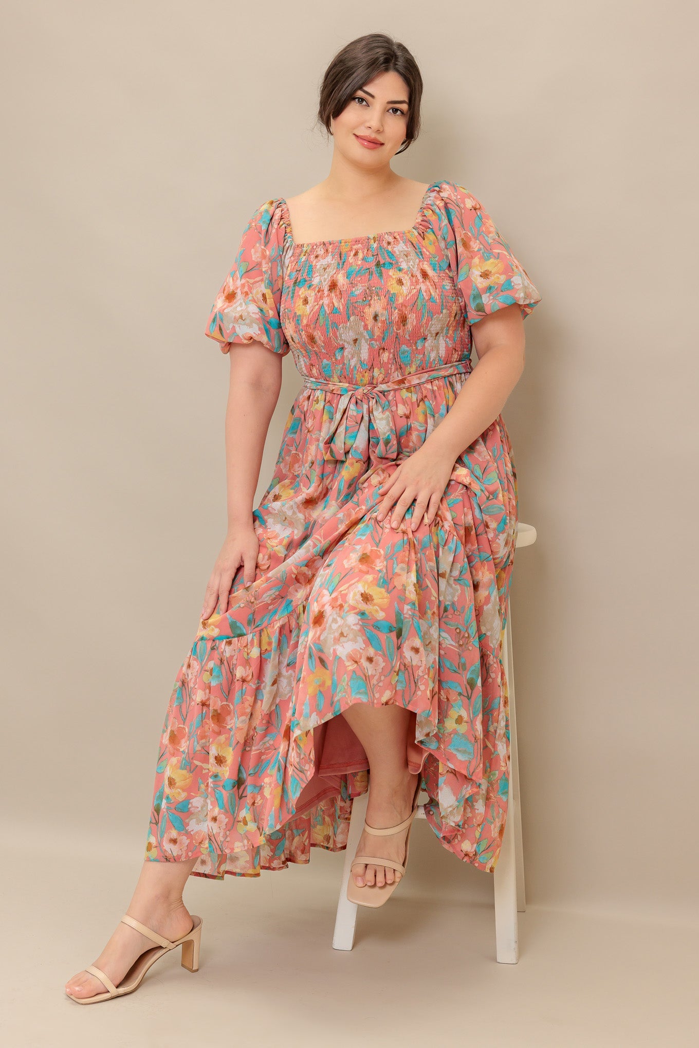 Flying Tomato Rosy Twilight Woven Midi Dress 