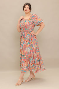 Flying Tomato Rosy Twilight Woven Midi Dress 