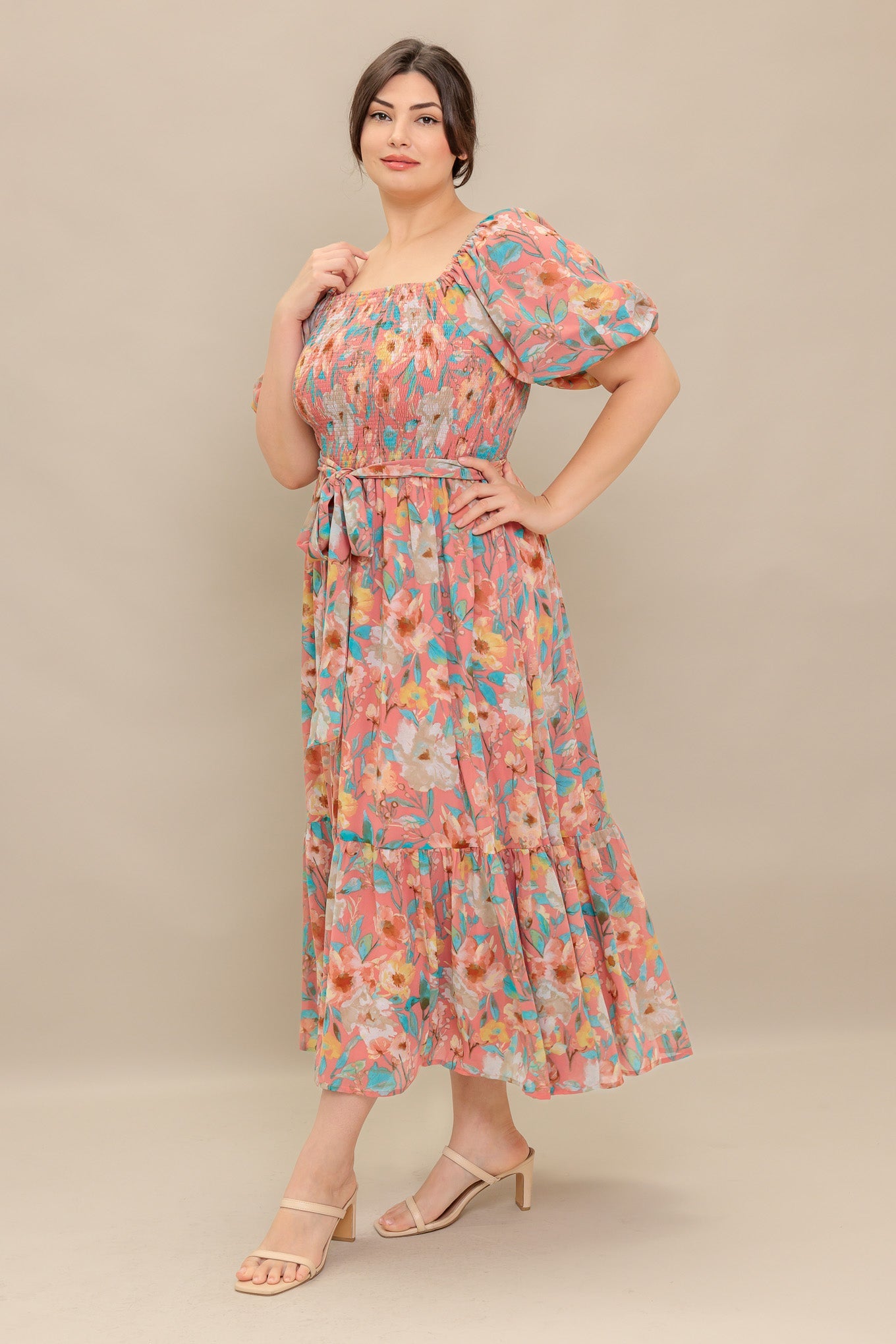 Flying Tomato Rosy Twilight Woven Midi Dress 