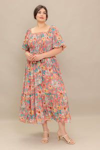Flying Tomato Rosy Twilight Woven Midi Dress 