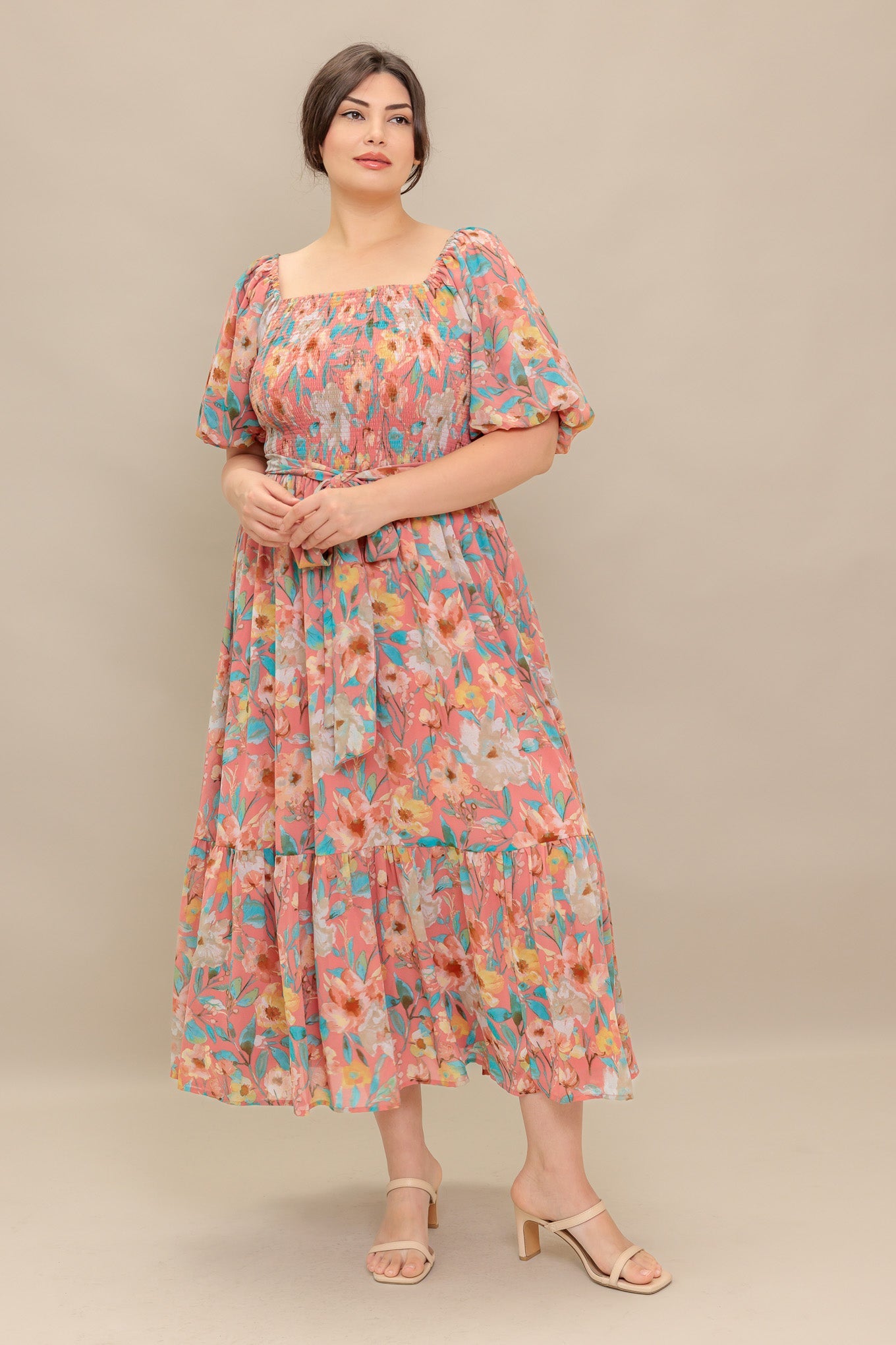 Flying Tomato Rosy Twilight Woven Midi Dress 