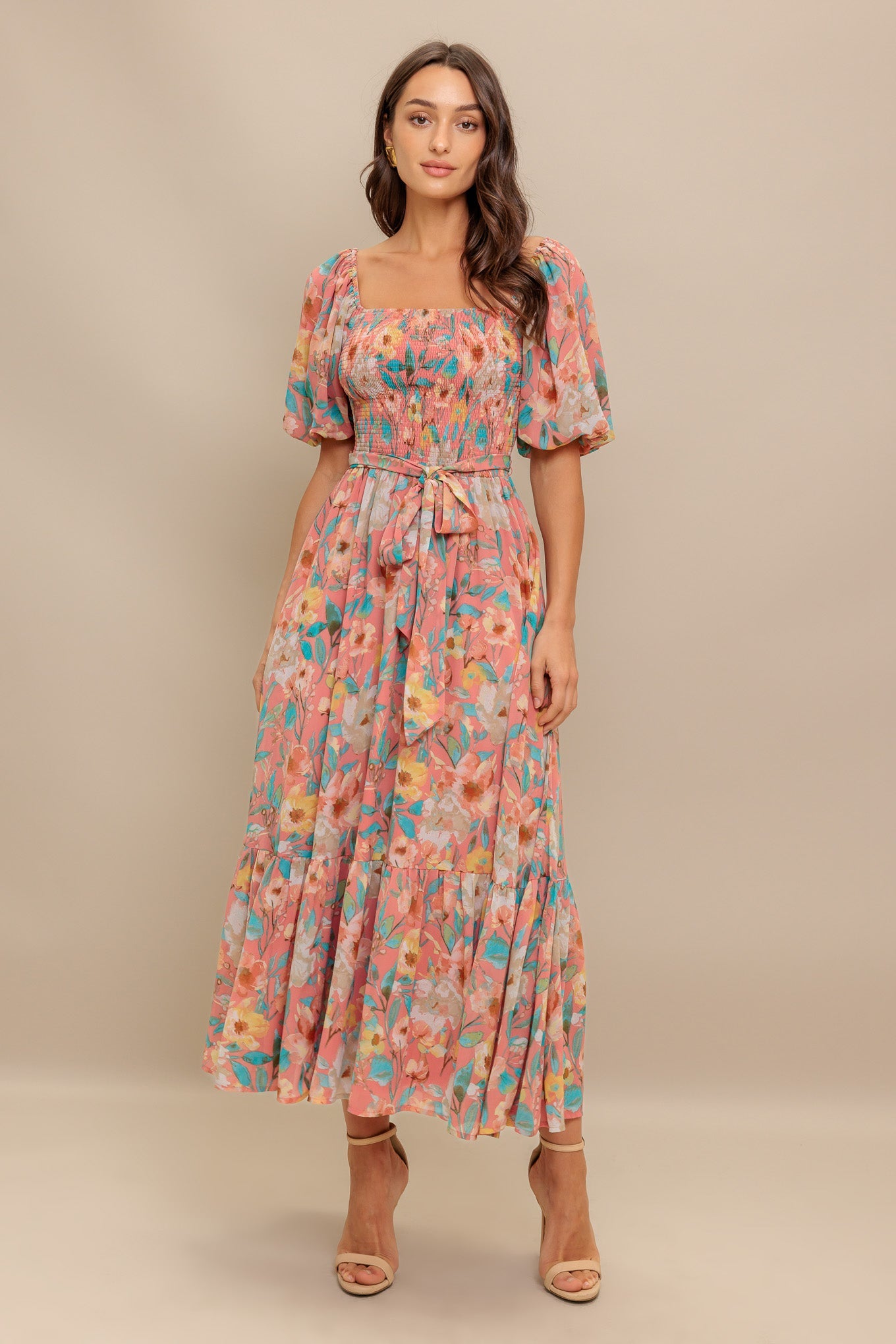 Flying Tomato Rosy Twilight Woven Midi Dress 