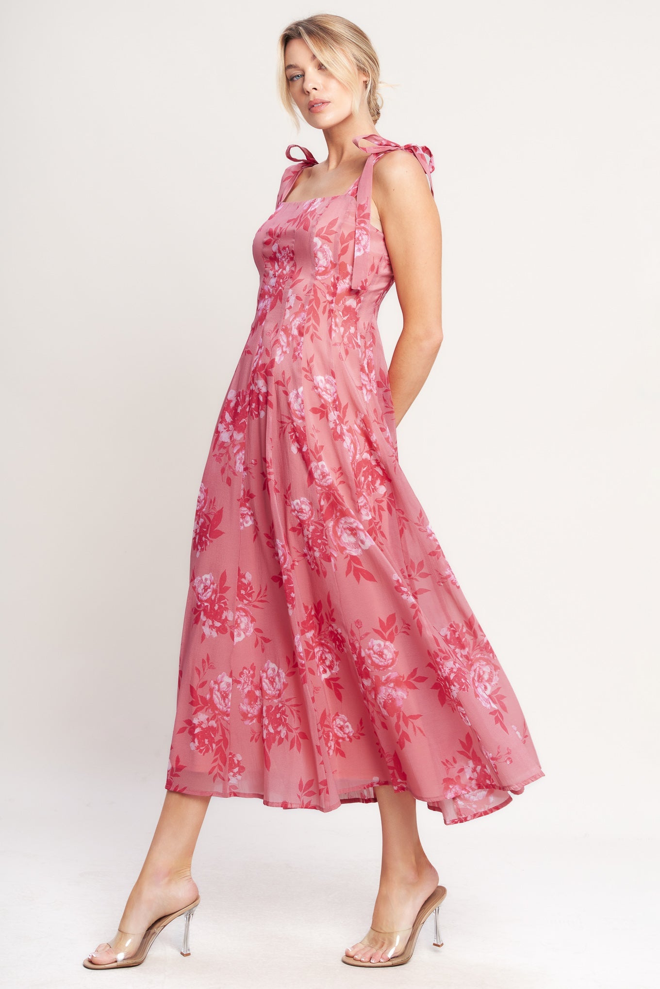 Flying Tomato Romantic Canopy Woven Midi Dress