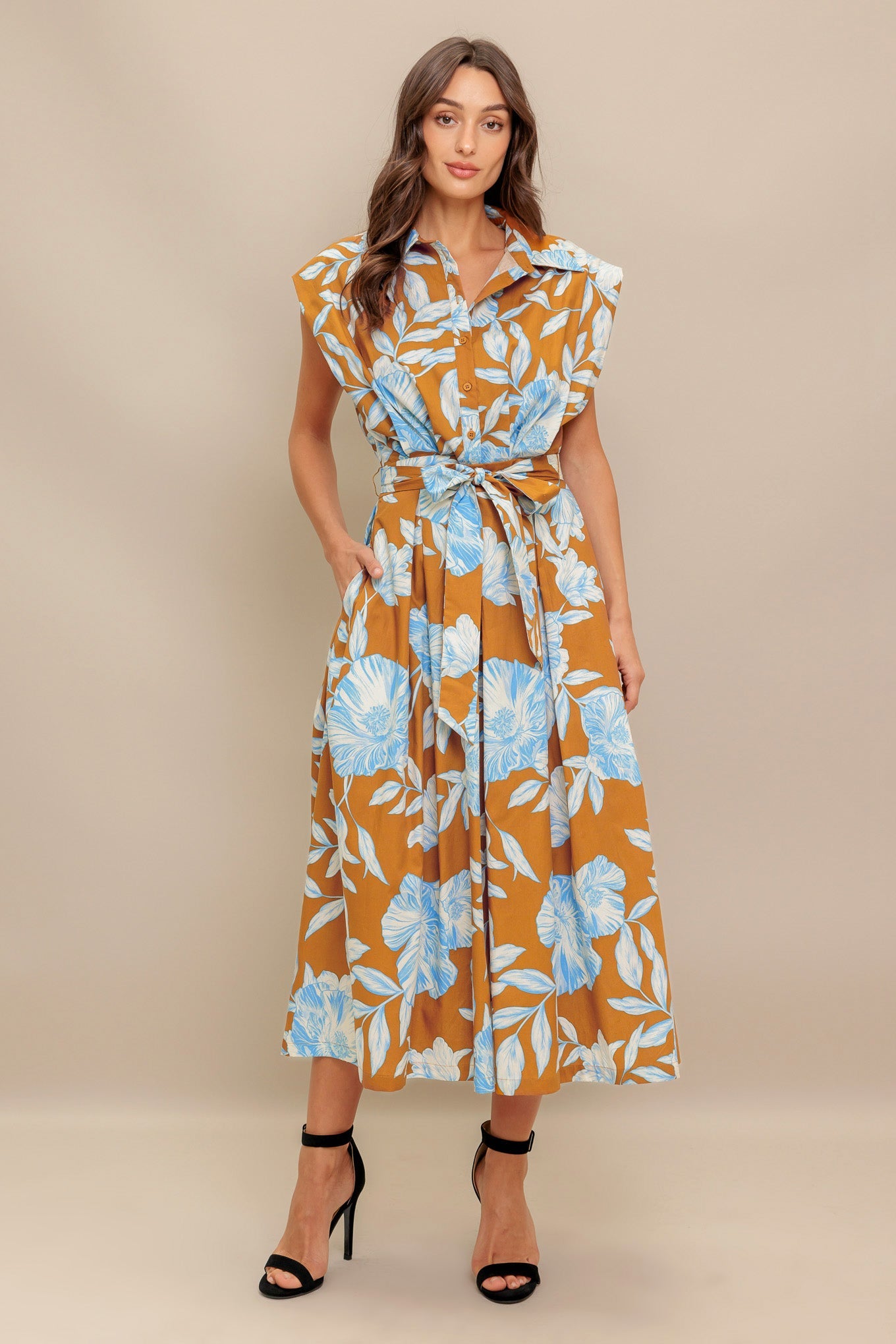 Flying Tomato Island Flair Woven Midi Dress