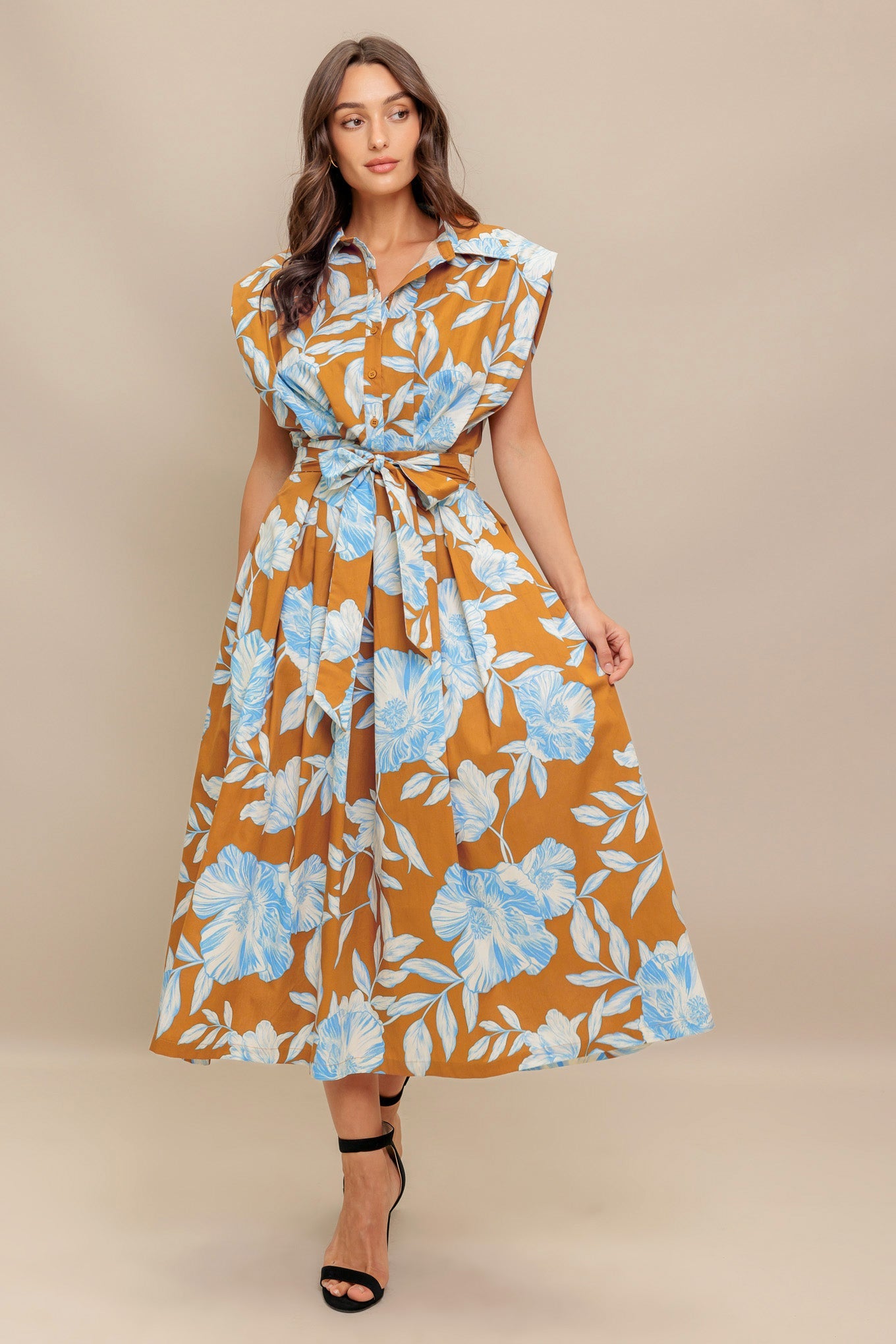 Flying Tomato Island Flair Woven Midi Dress