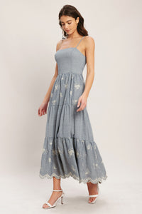 Flying Tomato Salt Air Stripe Woven Midi Dress