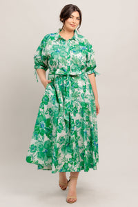 Flying Tomato Simply In Bloom Woven Midi Shirt Dress