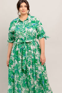 Flying Tomato Simply In Bloom Woven Midi Shirt Dress