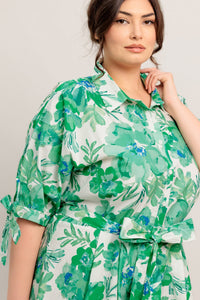 Flying Tomato Simply In Bloom Woven Midi Shirt Dress