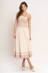 Flying Tomato Spring Harmony Color Blocked Midi Dress