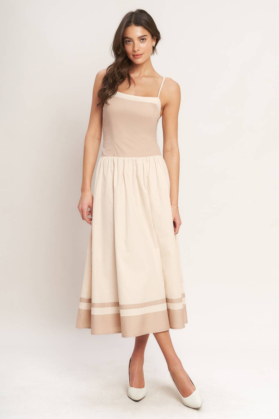 Flying Tomato Spring Harmony Color Blocked Midi Dress