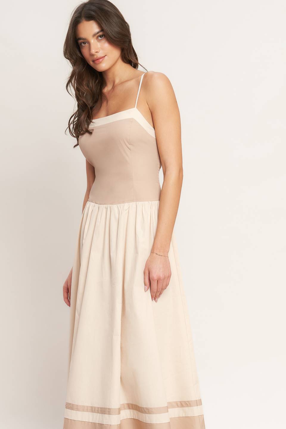 Flying Tomato Spring Harmony Color Blocked Midi Dress