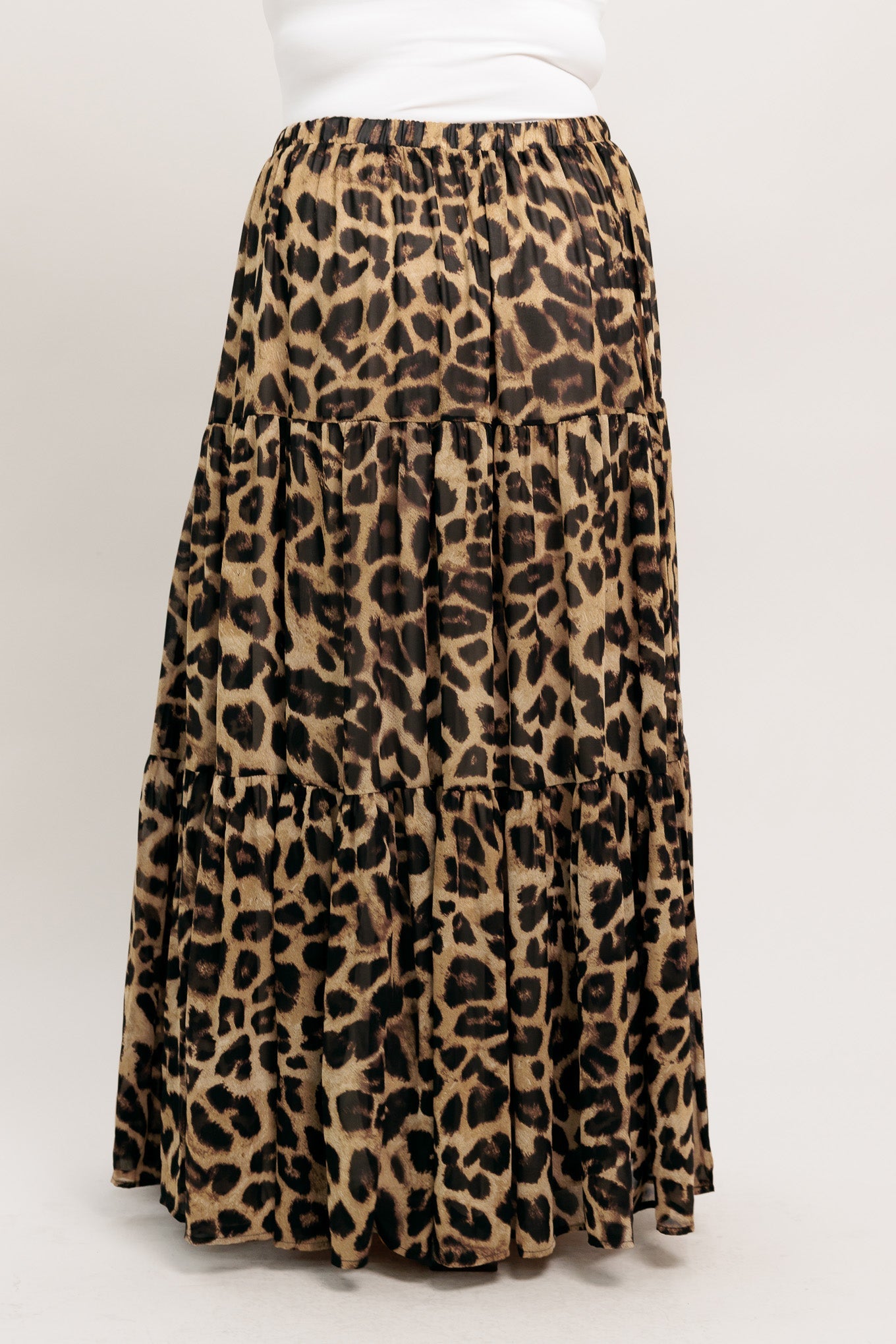 Flying Tomato Seasonless Styling Animal Print Woven Maxi Skirt