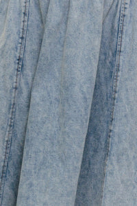 Flying Monkey Americana Acid Washed Denim Midi Skirt