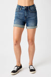Judy Blue High Rise Control Top Vintage Wash Cuffed Shorts