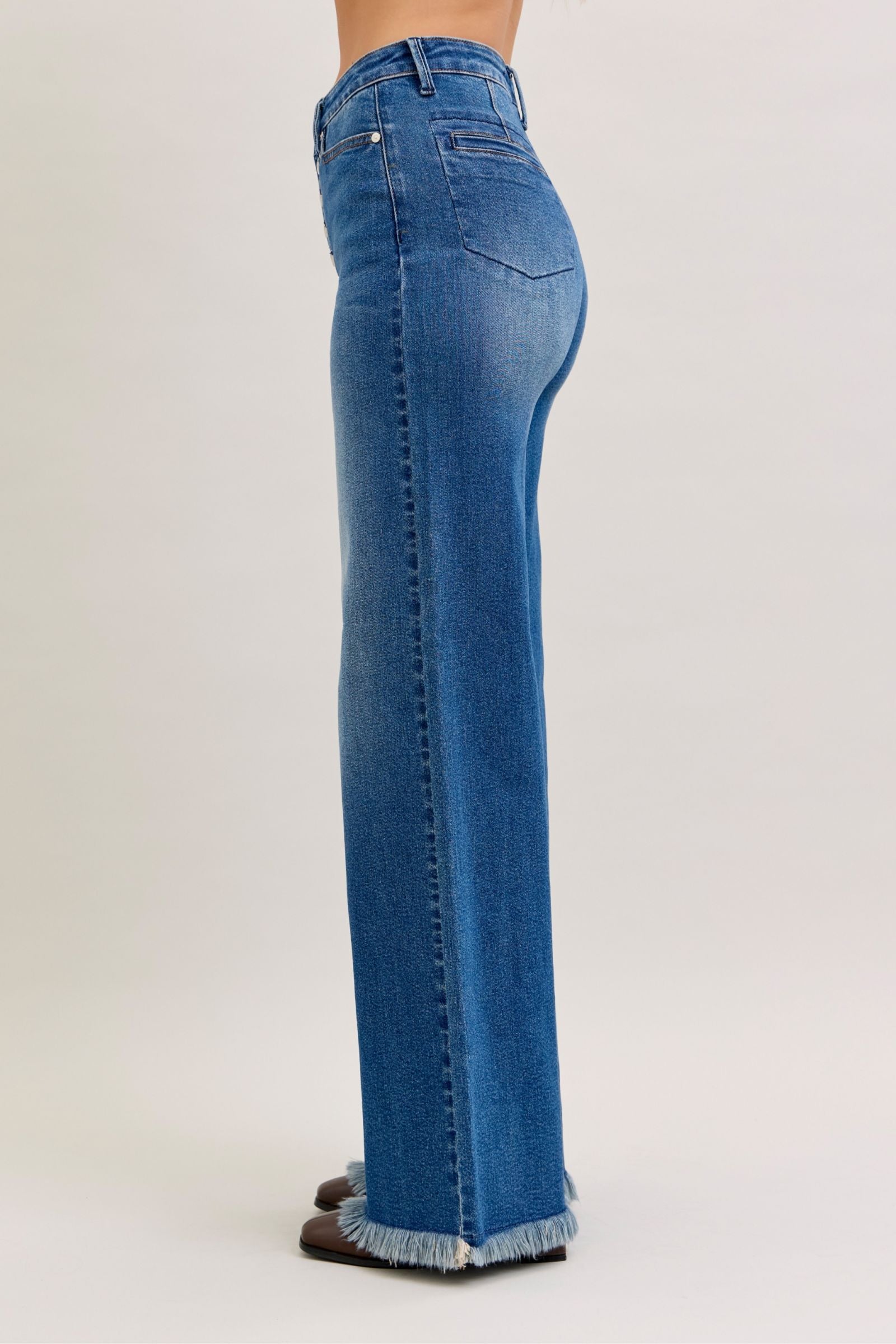 Judy Blue High Rise Column Straight Button-Fly Jeans