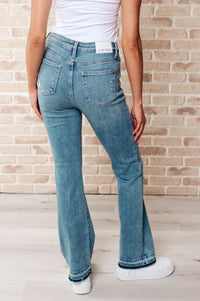 Judy Blue Mid Rise Destroyed Release Hem Bootcut Jeans