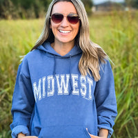 PREORDER Midwest Graphic Hoodie - Heather Blue